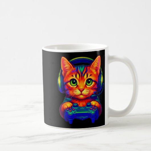 Gamer Cat Video Games Boys Teen Men Girls Funny Ca Kaffeetasse (Rechts)