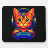 Gamer Cat Video Games Boys Teen Men Girls Funny Ca Mousepad (Vorne)