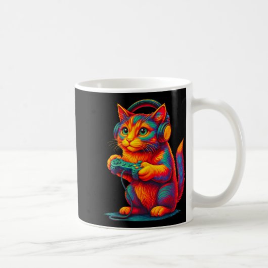 Gamer Cat Video Games Boys Teen Men Girls Funny Gi Kaffeetasse (Rechts)