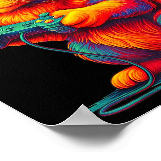 Gamer Cat Video Games Boys Teen Men Girls Funny Gi Poster (Ecke)