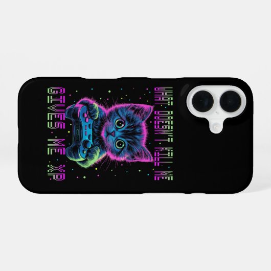 Gamer Cat XP iPhone 16 Hülle (Rückseite (Horizontal))