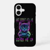 Gamer Cat XP iPhone 16 Hülle (Rückseite)