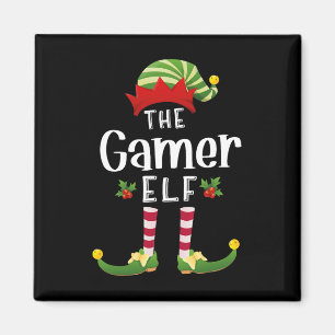Gamer Christmas Elf Matching Pajama X-mas Party Magnet