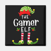 Gamer Christmas Elf Matching Pajama X-mas Party Magnet (Vorne)