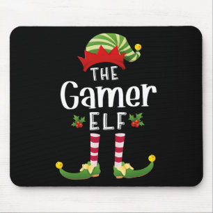 Gamer Christmas Elf Matching Pajama X-mas Party Mousepad