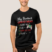 Gamer Christmas Funny Eat Sleep Game Tri-Blend Shirt (Vorderseite)