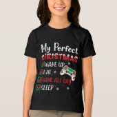 Gamer Christmas Funny Eat Sleep Game Tri-Blend Shirt (Vorderseite)