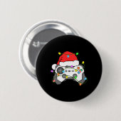 Gamer Christmas Gaming Santa Hat Video Game Contro Button (Vorne & Hinten)