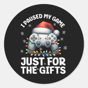 Gamer Christmas Gaming Xmas Video Games Boys Chris Runder Aufkleber