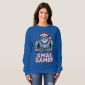 Gamer Christmas Gifts Cyber Santa Robot Xmas Gamer Sweatshirt (Vorne ganz)