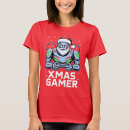 Gamer Christmas Gifts Cyber Santa Robot Xmas Gamer T-Shirt