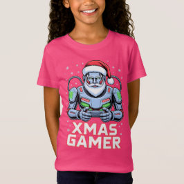 Gamer Christmas Gifts Cyber Santa Robot Xmas Gamer T-Shirt