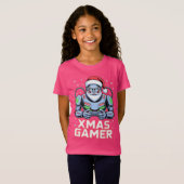 Gamer Christmas Gifts Cyber Santa Robot Xmas Gamer T-Shirt (Vorne ganz)