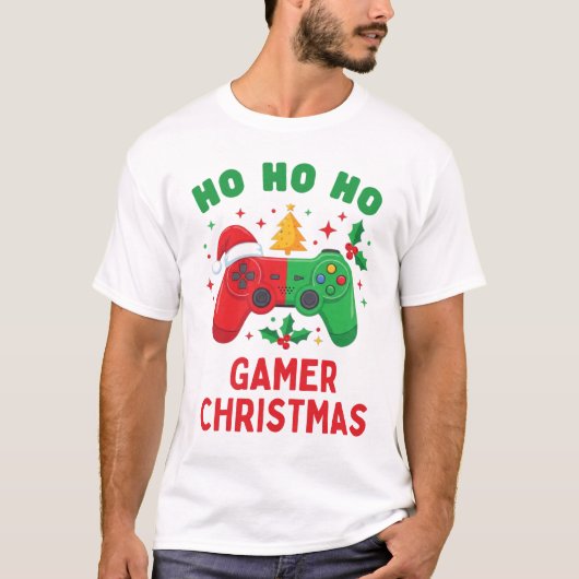 Gamer Christmas Ho Ho Ho Gaming Tee (Vorderseite)