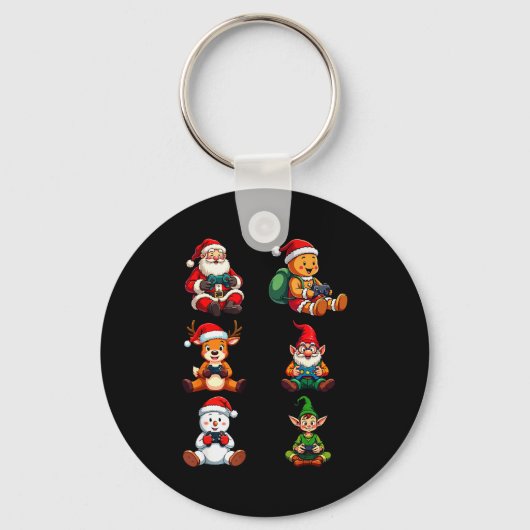 Gamer Christmas Pajamas Kids Boys Youth Teen Chris Schlüsselanhänger (Vorderseite)