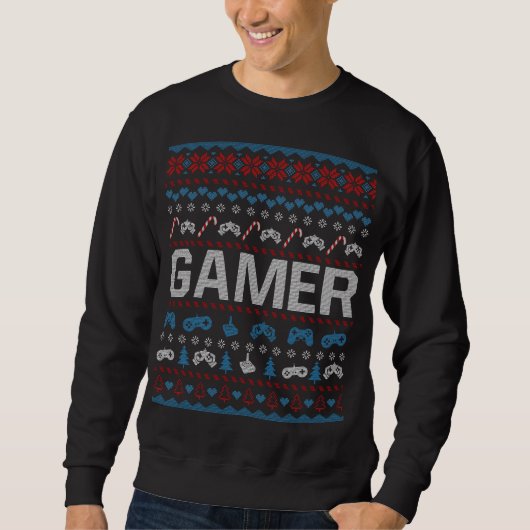 Gamer Christmas Ugly Sweater Holiday Sweatshirt (Vorderseite)