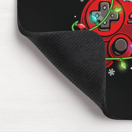 Gamer Christmas Video Game Weihnachtsmannmütze Lig Mousepad (Ecke)