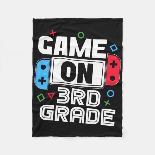 Gamer Ck To School Funny Game 3rd Grade Kids Boys Fleecedecke (Vorderseite)