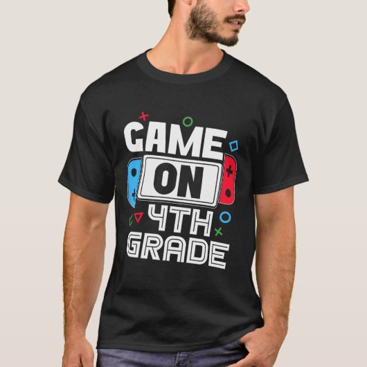 Gamer Ck To School Funny Game 4th Grade Kids Boys  T-Shirt (Vorderseite)