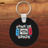 Gamer Ck To School Funny Game On 4th Grade Kids Bo Schlüsselanhänger (Vorderseite)