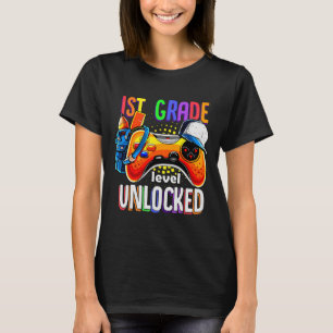 Gamer Ck To School Gamepad 1. erste Klasse Stufe U T-Shirt