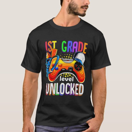 Gamer Ck To School Gamepad 1st First Grade Level U T-Shirt (Vorderseite)