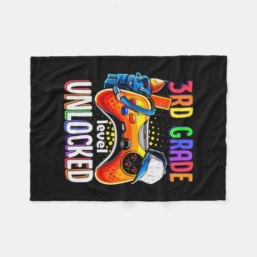 Gamer Ck To School Gamepad 3rd Third Grade Level U Fleecedecke (Vorderseite (Horizontal))