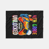Gamer Ck To School Gamepad 4th Fourth Grade Level Fleecedecke (Vorderseite (Horizontal))