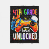 Gamer Ck To School Gamepad 4th Fourth Grade Level  Fleecedecke (Vorderseite)