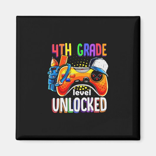 Gamer Ck To School Gamepad 4th Fourth Grade Level  Magnet (Vorne)