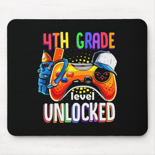 Gamer Ck To School Gamepad 4th Fourth Grade Level Mousepad (Vorne)