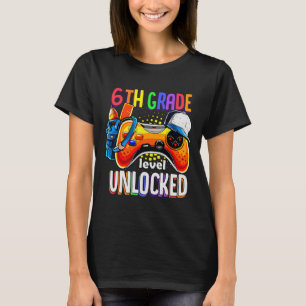 Gamer Ck To School Gamepad Sechste 6. Klasse Ebene T-Shirt