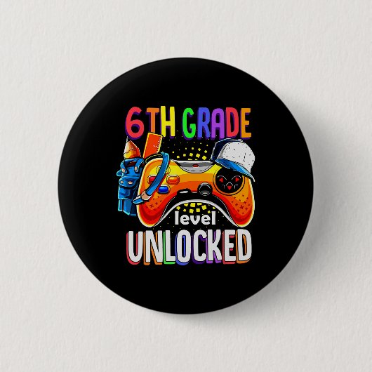 Gamer Ck To School Gamepad Sixth 6th Grade Level U Button (Vorderseite)