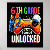 Gamer Ck To School Gamepad Sixth 6th Grade Level U Poster (Vorne)