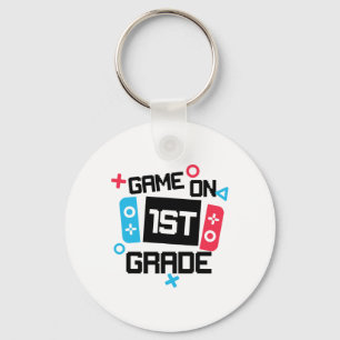 Gamer Ck Zur Schule T-Shirt Junge Game On 1. Klass Schlüsselanhänger