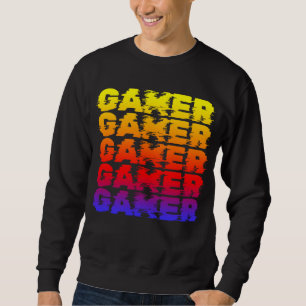 Gamer Colorful Typografy Gaming Sweatshirt