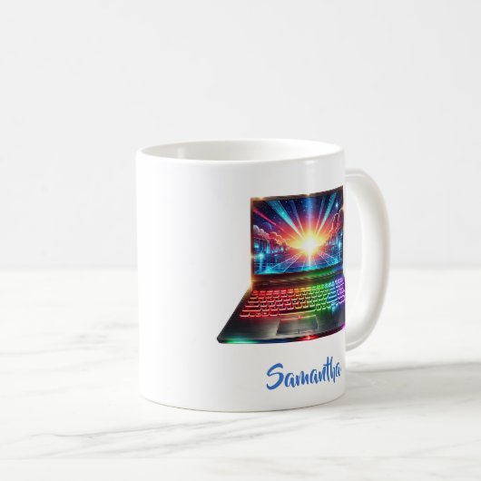 Gamer Computer helle Farben Spielstation Kaffeetasse (VorderseiteRechts)