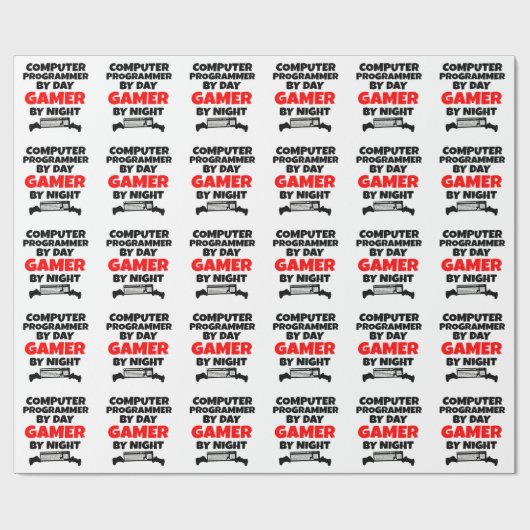 Gamer Computer Programmer Geschenkpapier (Flach)