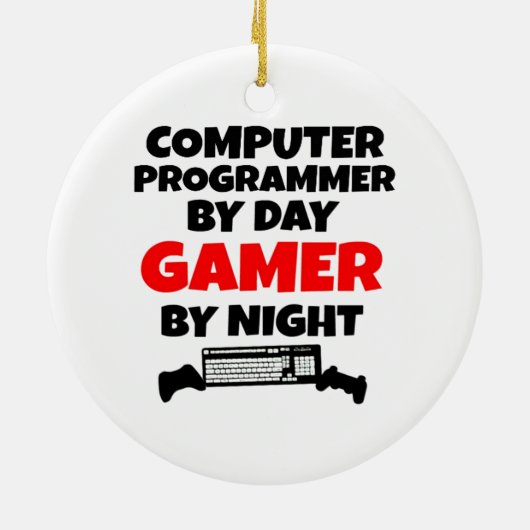 Gamer Computer Programmer Keramik Ornament (Hinten)