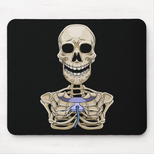 Gamer Controller Halloween Skeleton Mousepad (Vorne)