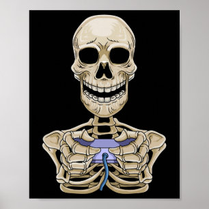 Gamer Controller Halloween Skeleton Poster