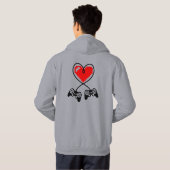 Gamer Controller Heart for Game Lover Valentine's Hoodie (Schwarz voll)