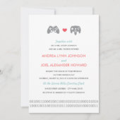 Gamer Controller Liebe Wedding Einladung (Vorderseite)