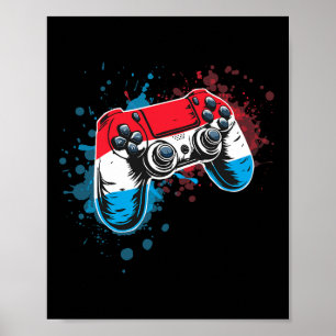 Gamer Controller mit der Flagge von Luxemburg Poster