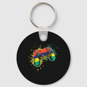 Gamer-Controller mit mauritischer Flagge  Schlüsselanhänger