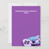 Gamer-Controller rosa Neon Girls Gamer Geburtstag Einladung (Rückseite)