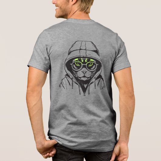 Gamer Cool Cat Tri-Blend Shirt (Rückseite)