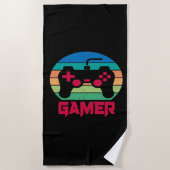 Gamer-Cool-Videospielcontroller Strandtuch (Vorderseite)