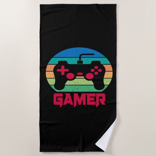 Gamer-Cool-Videospielcontroller Strandtuch (Vorderseite)