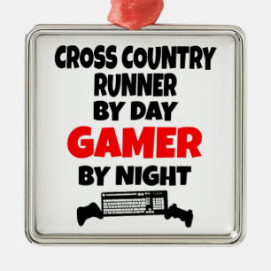 Gamer Cross Country Runner Ornament Aus Metall